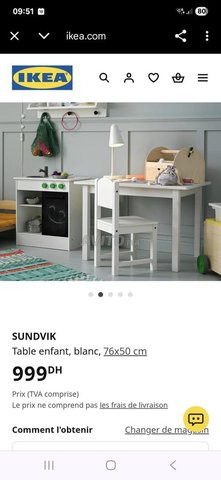 bureau et chaise pour enfant moins de 6ans