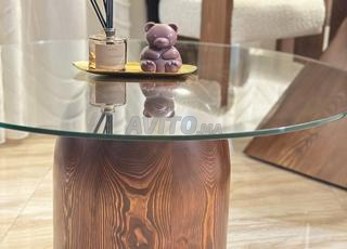 Table moderne bois et verre