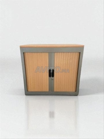 Armoire basse Steelcase bi-color finition bois