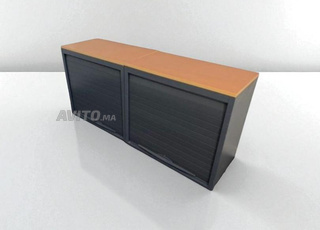 Lot 2 Armoire basse vertical merisier 80x73cm promo