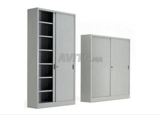 armoire métallique basse avec 2 porte coulisse 