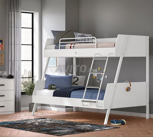 Lit superposé bas 1m20 et haut 90 cm