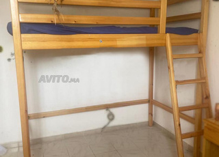Lit 1p Mezzanine Bois massif Très bon état