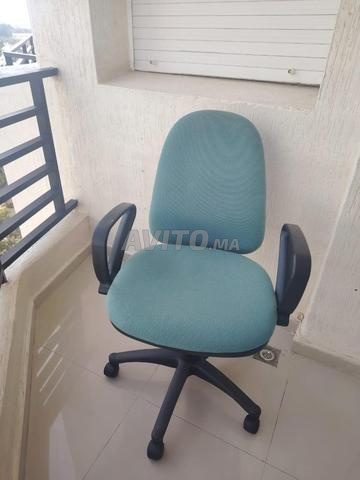 Chaises de bureau tissu vert avec accoudoirs - 2