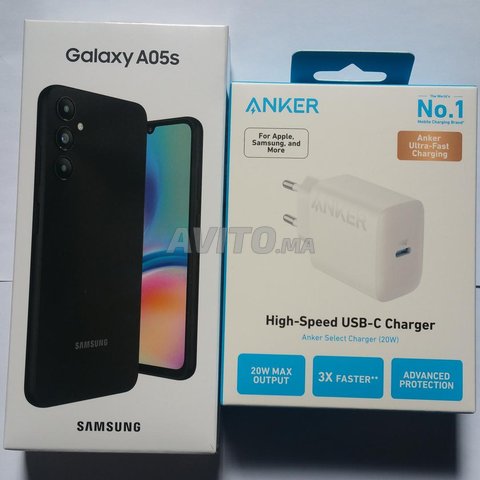 Samsung Galaxy A05s 128Go avec Chargeur Anker 20W