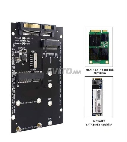 Adaptateur M.2 NGFF et MSATA vers SATA 3.0
