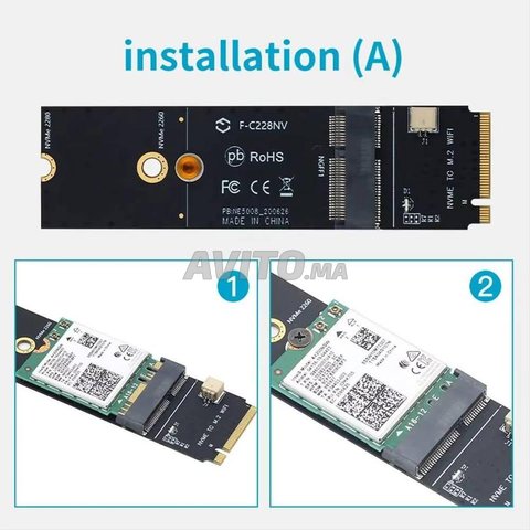 Adaptateur FENVI NGFF M.2 A-E Key vers NVMe