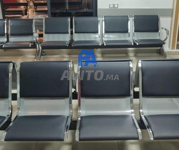  Banquette d'accueil en simili cuir \ tissu \inox - 2