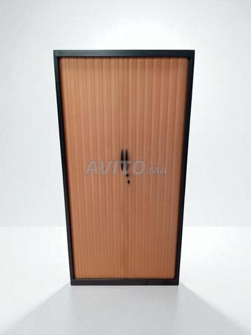 Armoire bi-color métallique marron noir 100x200cm