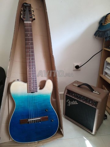 guitar electro classique godin et amp fender 15