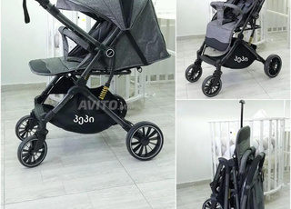 Poussette double face kat9lab 3la 2 jihat 