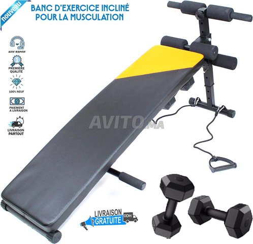 Banc De Musculation Abdominal - Cordes Et Poids