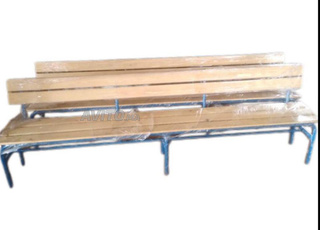 مقعد مدرسي شبه معدني مع مسند ظهر