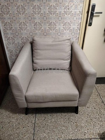 Fauteuil beige en tissu