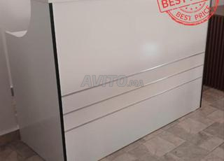 BUREAU COMPTOIR D'ACCUEIL AVEC CAISSON