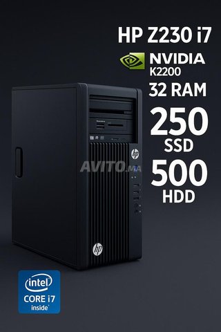 PC HP Z230 i7 NVIDIA K2200 32 G 256 SSD 500 HDD