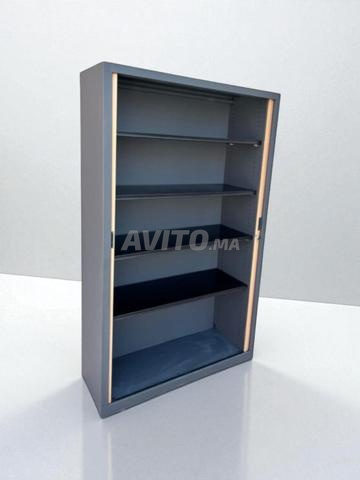 Armoire haute bi-color rideaux coulissant 120x200 - 2