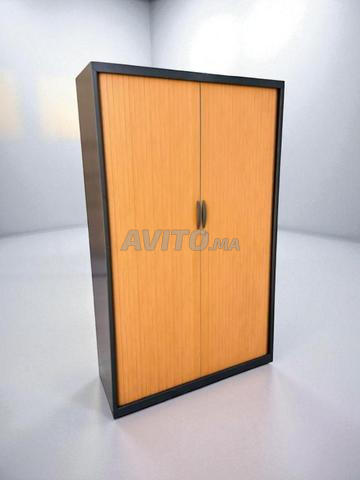 Armoire haute bi-color rideaux monobloc - 2