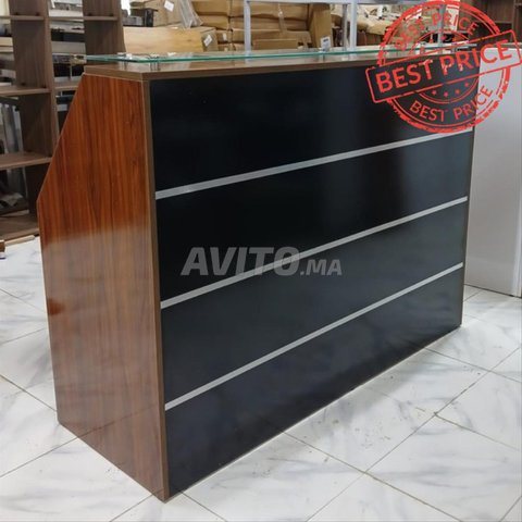 BUREAU COMPTOIR D'ACCUEIL AVEC CAISSON 