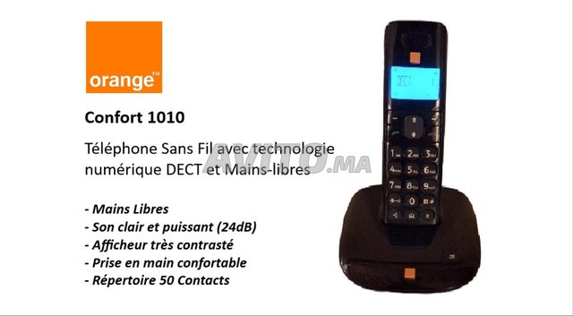Télephone Orange Sans Fil DECT Confort 1010