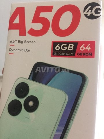ITEL A50 64go 6go ram ecran 6 pouces neuf
