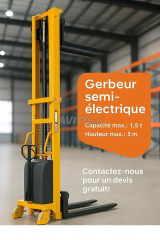 Gerbeur semi electrique – قدرة 1,5 طن وعلو 1,6 متر