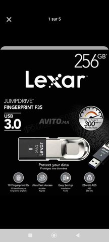 Clé USB 3.0 sécurisée Lexar - 256Go (Noir/Gris) 