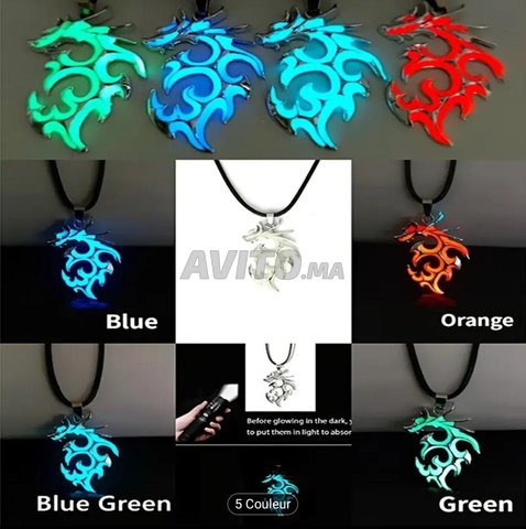 Collier dragon flamme  collier lumineux