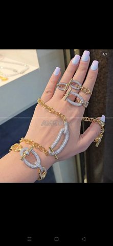 ensemble chic  couleur d'or acier inoxydable 