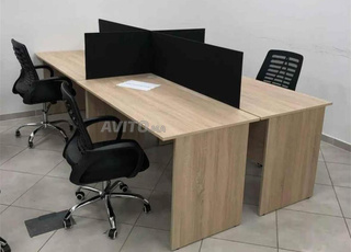 bureau bench marguerites en bois mdf  de tannger