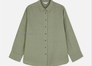 CHEMISE EN LIN PRIMARK VERTE TAILLE S NEUVE