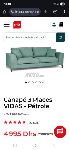 Canapé vidas neuf à vendre 