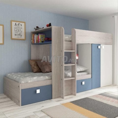 Lit superposé Beau combiné Armoire avec Matelas 