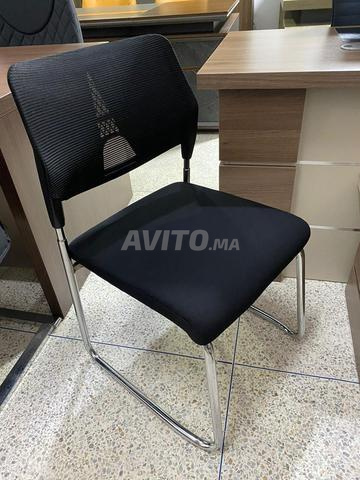 Chaise visiteur en tissu luge chromé  - 2