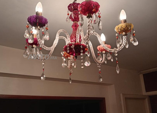 lustres en cristal coloré 