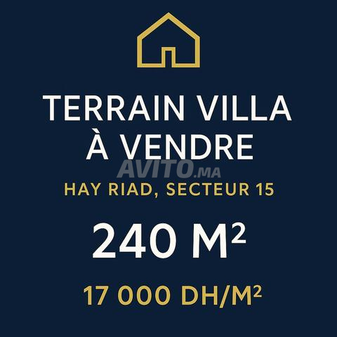 Terrain à vendre villa 240 m² Hay Riad Secteur 15