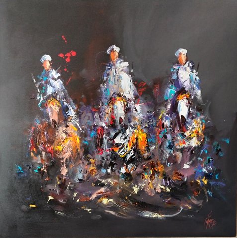 Vente des tableaux de l'artiste Lahmer à Rabat 