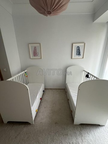 2 Lit bébé évolutif avec tiroir blanc IKEA GONATT