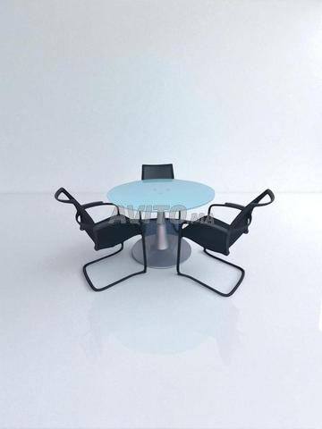 Table de réunion Haworth en verre 120cm