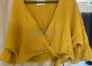 Linen blouse mustard - size M 