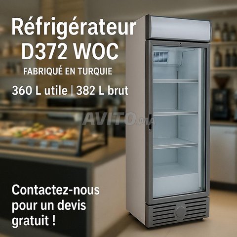 Vitrine réfrigérée verticale 1 porte vitrée 360 L