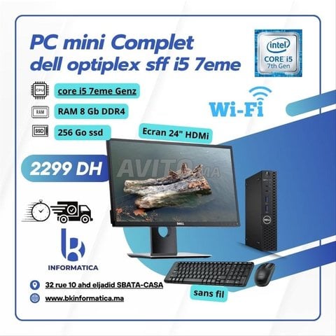 Pc bureau DELL optiplex micro Ecran 24 HDMi WiFi 