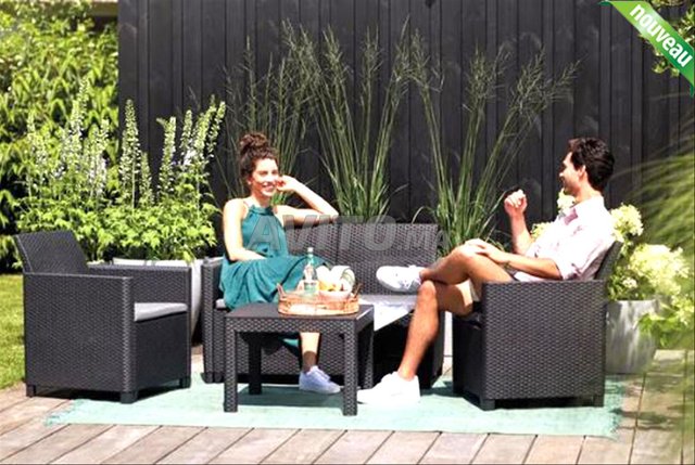 Salon De Jardin 4 Personnes – SAN REMO – Graphite