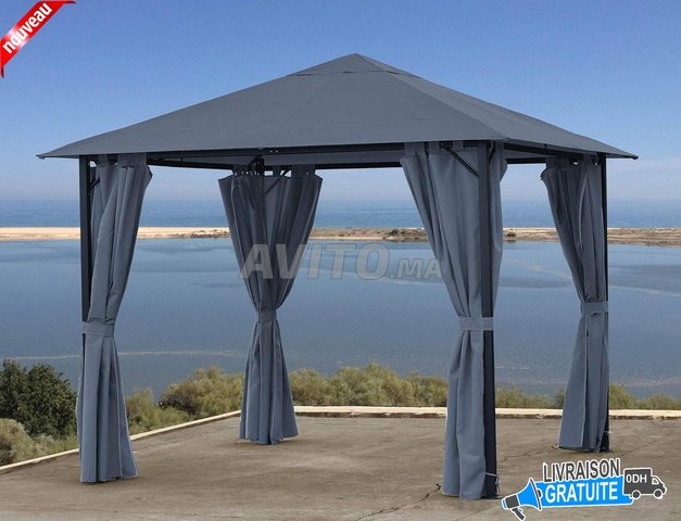 Gazebo De Jardin Avec Rideaux 3x3M