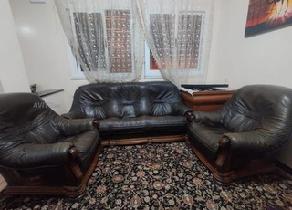 canapé en cuir trois pièces 