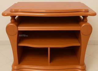 Meuble TV en bois avec étagères de rangement 