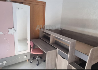 lit mezzanine & bureau intégré & placard enfant