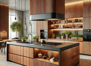 Cuisine en bois mdf ou latte sur mesure