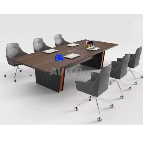 Table de réunion rectangulaire en bois mdf dispo