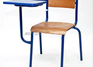 chaise semi-métallique dossier rond avec tablette 